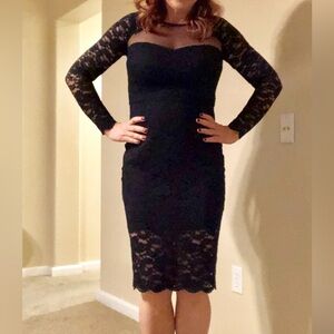 Express size small little black dress, lace